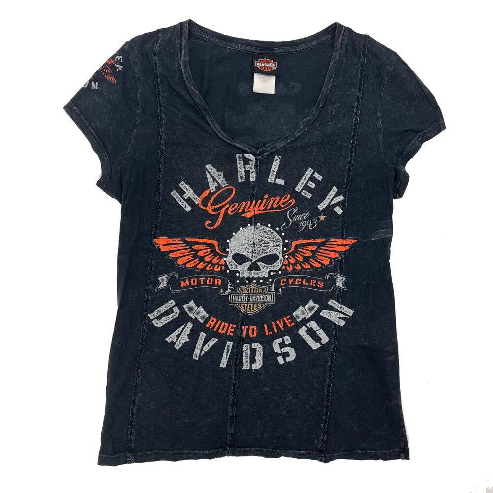 Harley Davidson T-Shirt Lafayette LA Womens XL X-Large Biker Motorcycle